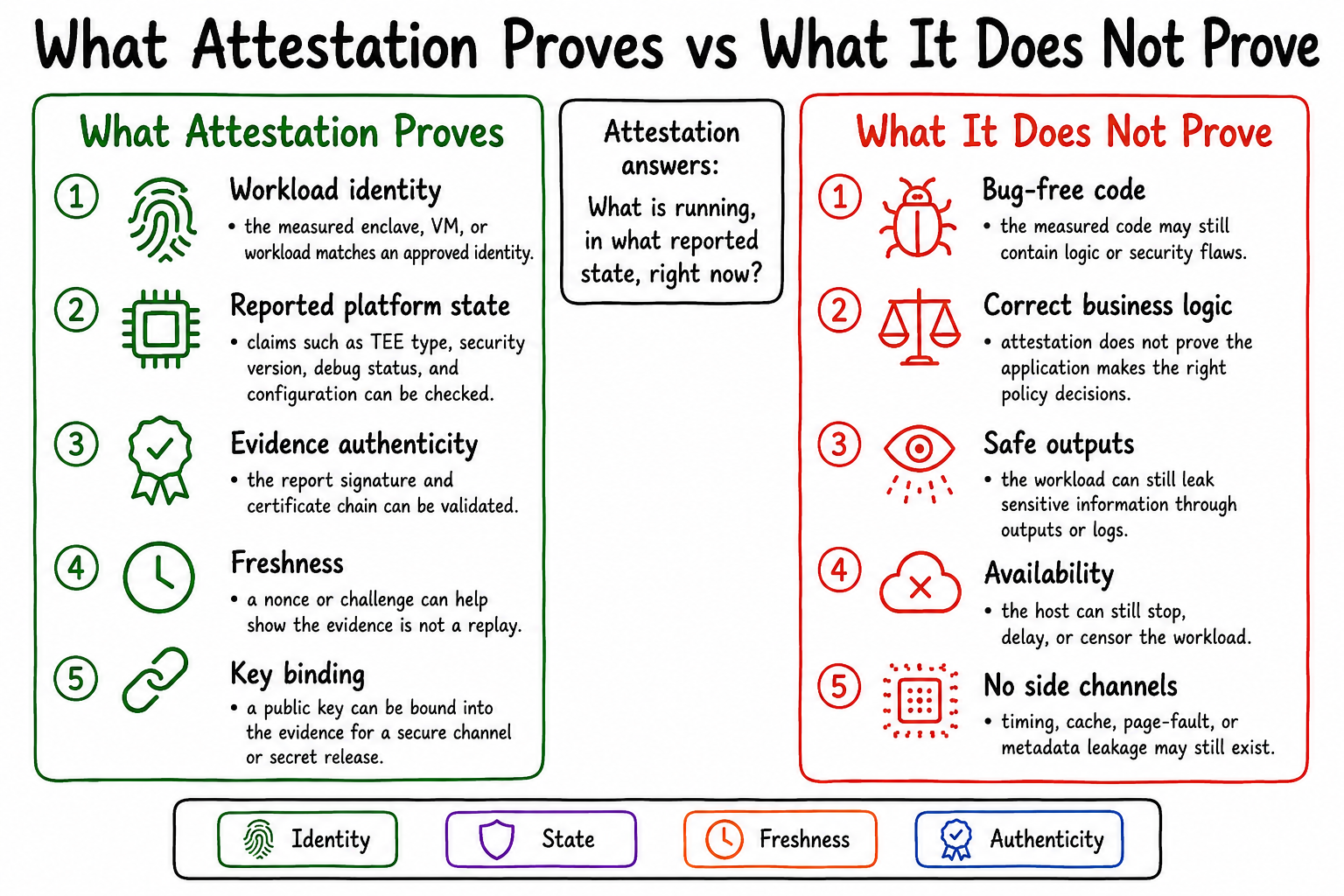 What Attestation Proves vs What It Does Not Prove